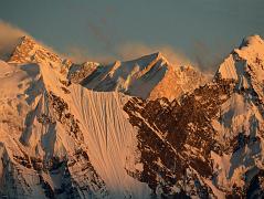 18 Annapurna Northwest Face and Nilgiri South Close Up From Kalopani At Sunset Around Dhaulagiri
